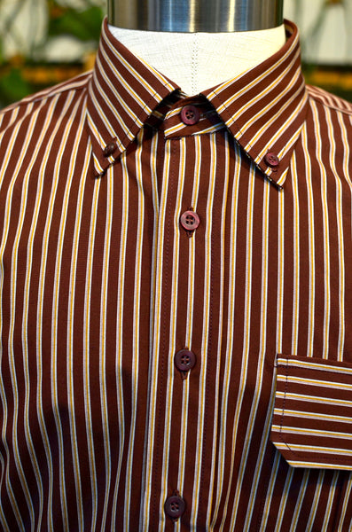 PTC STRIPES SHIRT - FLANNEL (WINE/ORANGE)