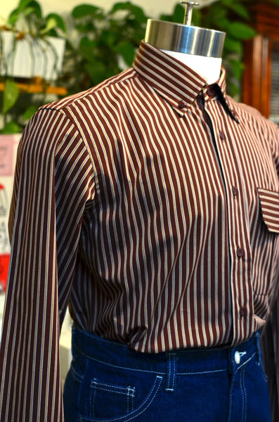 PTC STRIPES SHIRT - FLANNEL (WINE/ORANGE)