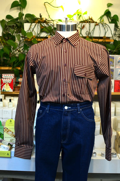 PTC STRIPES SHIRT - FLANNEL (WINE/ORANGE)