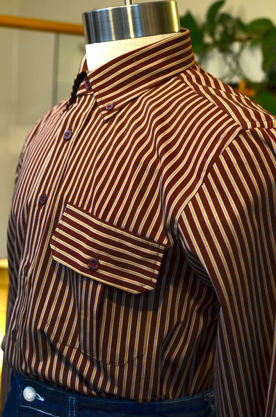 PTC STRIPES SHIRT - FLANNEL (WINE/ORANGE)