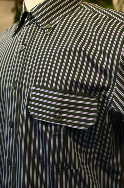 PTC STRIPES SHIRT - FLANNEL (GREEN/BURGUNDY)