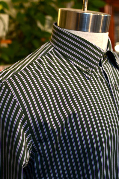 PTC STRIPES SHIRT - FLANNEL (GREEN/BURGUNDY)