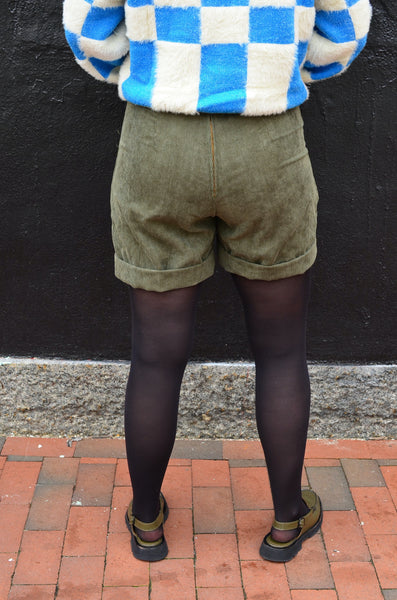 PTC X BESTIARIO COLLAB - PALOMA BELTED CORDUROY SHORTS (OLIVE)