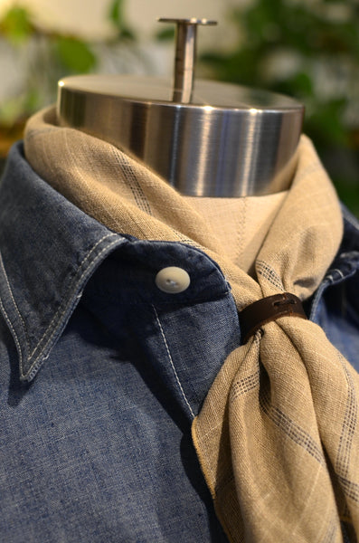 STEFANO VENEZIANI - BANDANA w/ LEATHER RING