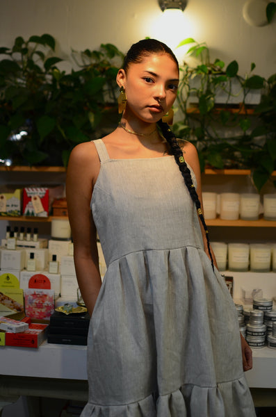 THE MAKER BAZAAR X PTC - LAURA DRESS (NATURAL LINEN)