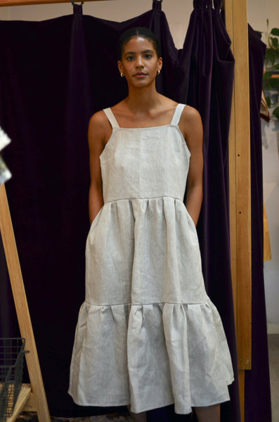 THE MAKER BAZAAR X PTC - LAURA DRESS (NATURAL LINEN)