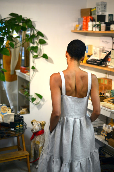 THE MAKER BAZAAR X PTC - LAURA DRESS (NATURAL LINEN)