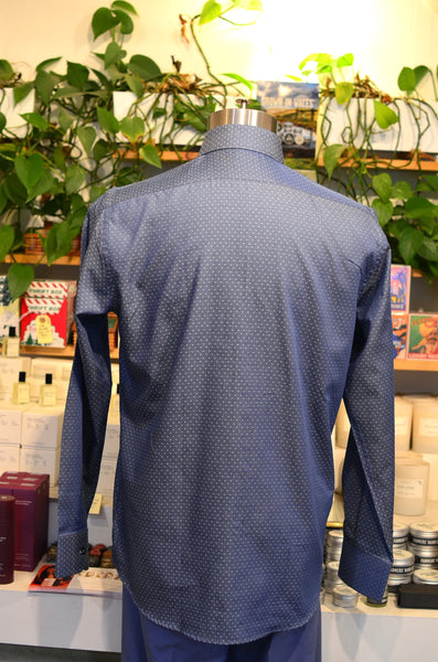 THE PTC DIMITRI SHIRT (DENIM BLUE POLKA DOT)