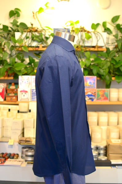 THE PTC DIMITRI SHIRT (SEERSUCKER - NAVY STRIPES)