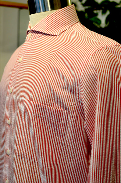 THE PTC DIMITRI SHIRT (SEERSUCKER - RED STRIPES)