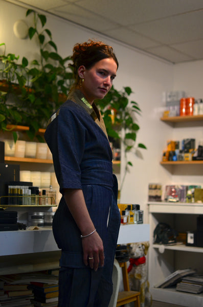 THE TOKYO JUMPSUIT (LUX) - HERRINGBONE DENIM