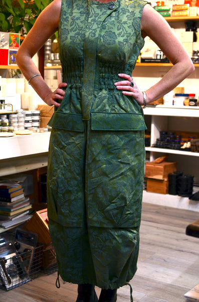 THE PTC COLETTE DRESS (GREEN JACQUARD)