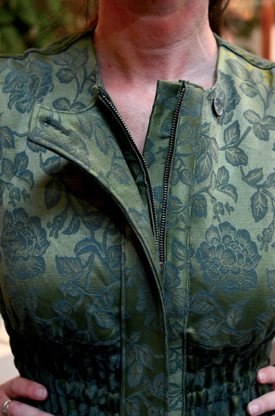 THE PTC COLETTE DRESS (GREEN JACQUARD)