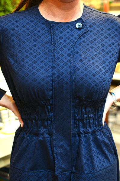 THE PTC COLETTE DRESS (NAVY JACQUARD)