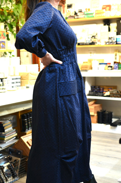 THE PTC COLETTE DRESS (NAVY JACQUARD)