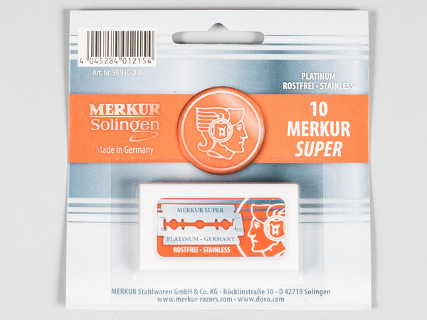 DOVO MERKUR SOLINGEN - DOUBLE EDGE STAINLESS STEEL RAZOR BLADES (10 BLADE PACK)