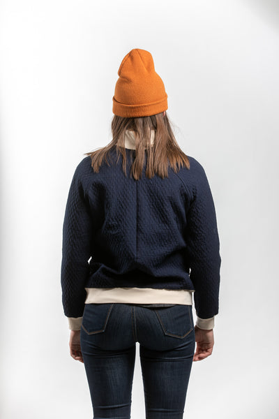 OLIVIA BOMBER JACKET - QUILTED INDIGO DYE