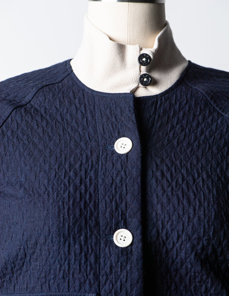 OLIVIA BOMBER JACKET - QUILTED INDIGO DYE