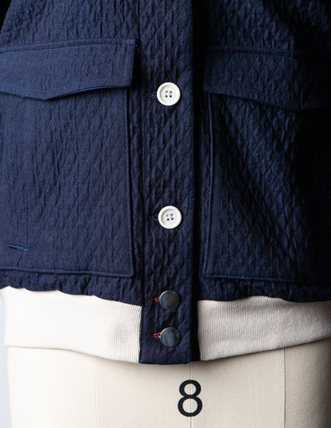 OLIVIA BOMBER JACKET - QUILTED INDIGO DYE