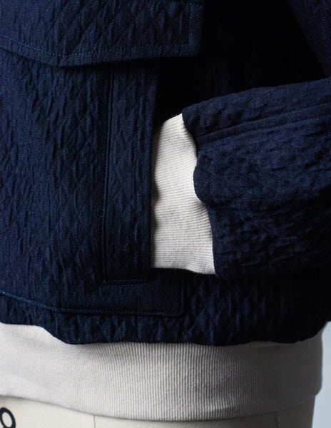 OLIVIA BOMBER JACKET - QUILTED INDIGO DYE