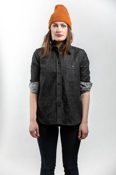 OLIVIA WORK SHIRT - DENIM BLACK