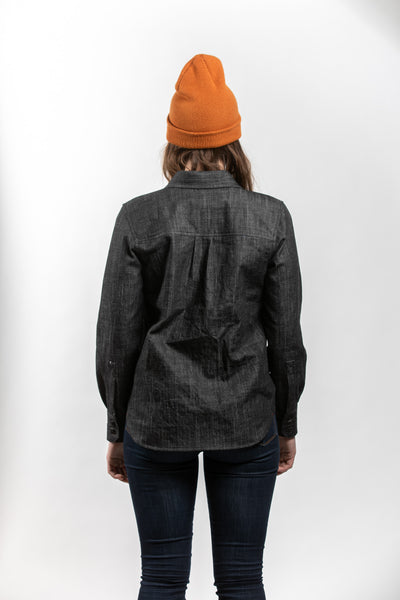 OLIVIA WORK SHIRT - DENIM BLACK