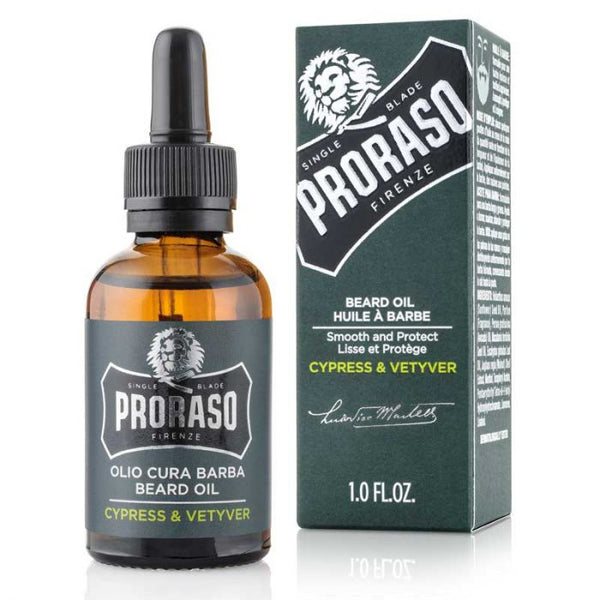 PRORASO - SINGLE BLADE - BEARD OIL (CYPRESS & VETYVER)