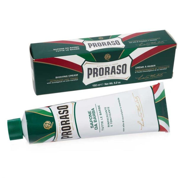 PRORASO SHAVING CREAM (TUBE) - GREEN - REFRESHING & TONING (150ML)