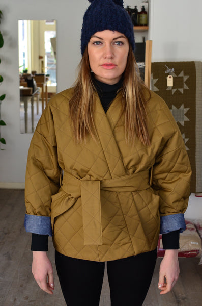 TOKYO QUILTED JACKET - OLIVE (CHAMBRAY)