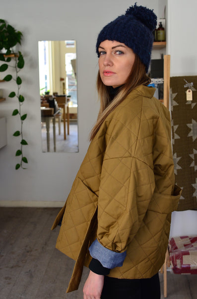 TOKYO QUILTED JACKET - OLIVE (CHAMBRAY)
