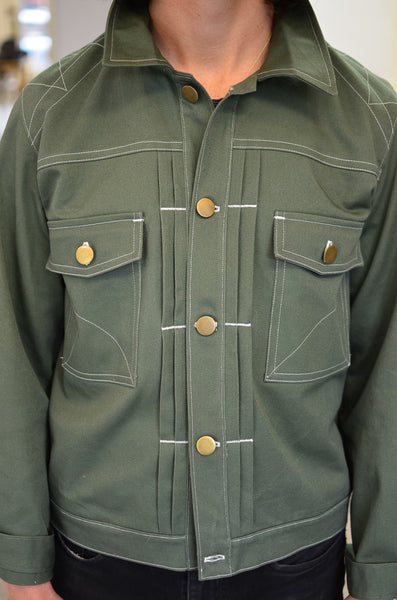 PTC TYPE 2 TRUCKER JACKET - ARMY GREEN (MILITARY SATEEN)