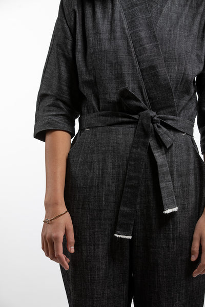 PTC KIMONO JUMPSUIT - BLACK DENIM