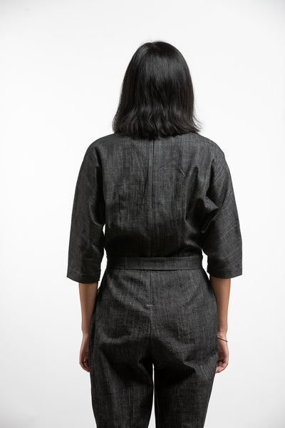 PTC KIMONO JUMPSUIT - BLACK DENIM