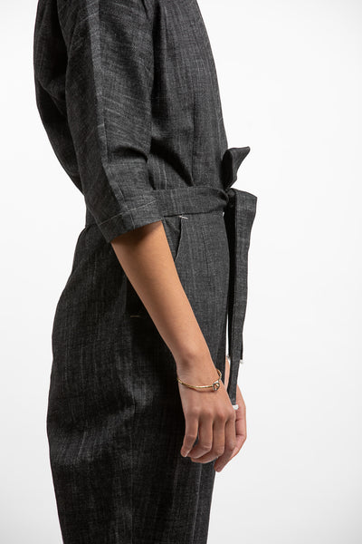 PTC KIMONO JUMPSUIT - BLACK DENIM