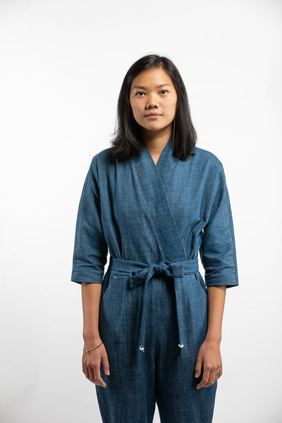 PTC KIMONO JUMPSUIT - BLUE DENIM