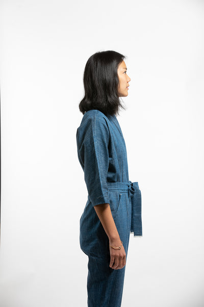PTC KIMONO JUMPSUIT - BLUE DENIM