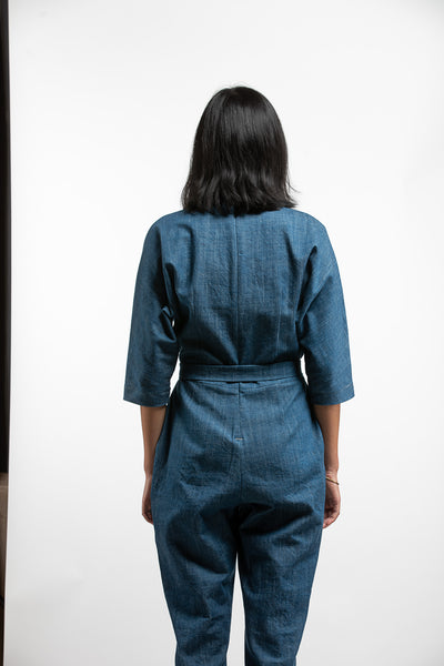 PTC KIMONO JUMPSUIT - BLUE DENIM