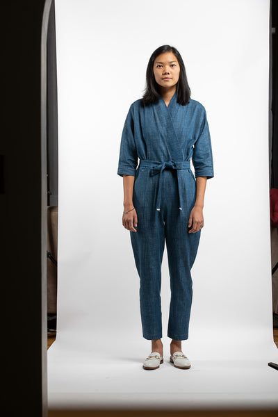 PTC KIMONO JUMPSUIT - BLUE DENIM