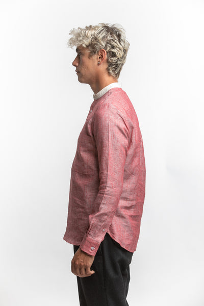 PTC - MANDRINE POP-OVER LS LINEN SHIRT - NANTUCKET RED