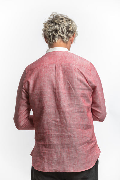 PTC - MANDRINE POP-OVER LS LINEN SHIRT - NANTUCKET RED