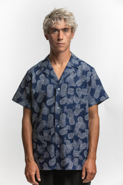 PTC - SCARAMANGER SS SHIRT (PINEAPPLE SEERSUCKER) - NAVY