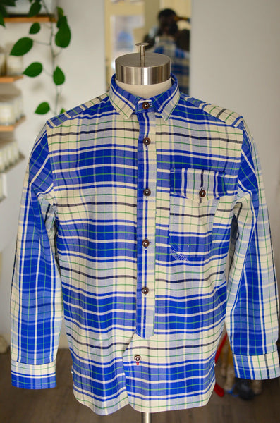 THE QUARTERMASTER SHIRT - BLUE PLAID (SELVEDGE TWILL)