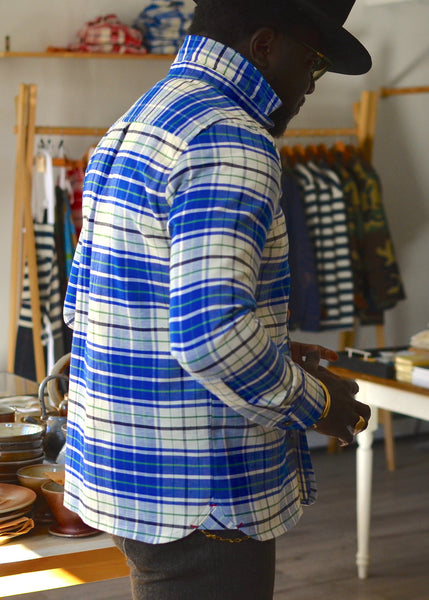 THE QUARTERMASTER SHIRT - BLUE PLAID (SELVEDGE TWILL)