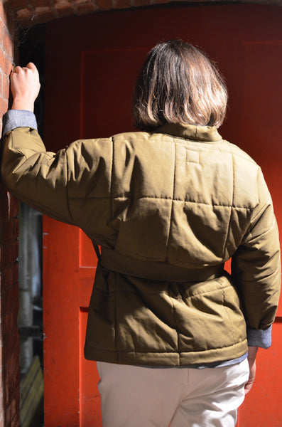TOKYO QUILTED JACKET - OLIVE (CHAMBRAY)