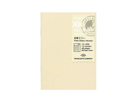 TRAVELER'S NOTEBOOK - PASSPORT SIZE REFILL (FREE DIARY - WEEKLY)