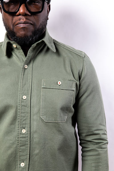 PTC OFFICER'S LOUNGE SHIRT - ARMY GREEN